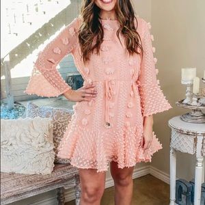 Peachy-pink Pom Pom dress - worn once